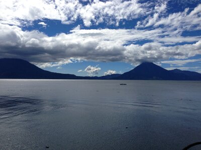 Lago atitlan lake volcanoes photo