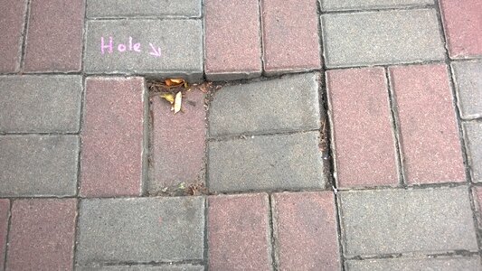 Pavement hole warning