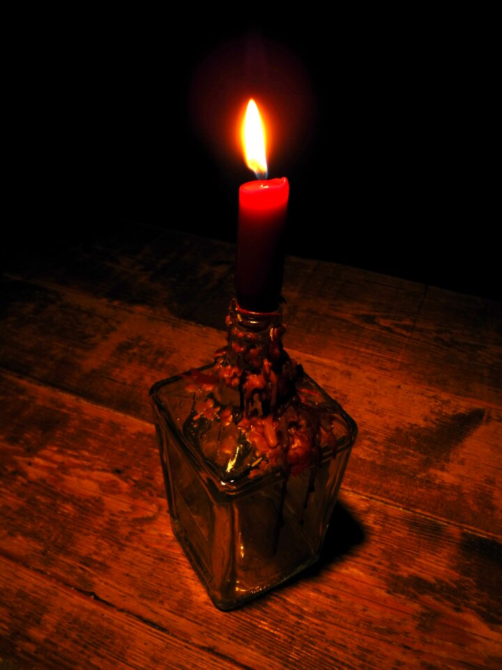 A bottle of candlestick flame photo