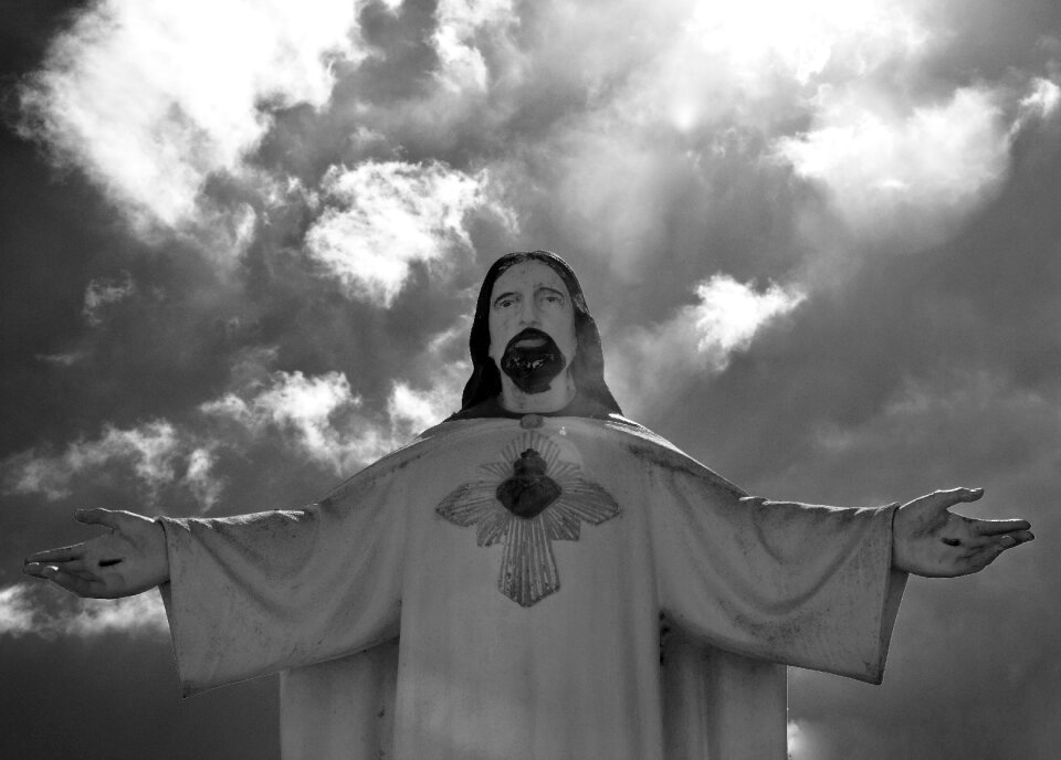 Religion belief photo white black