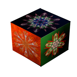 Cube shape structure red