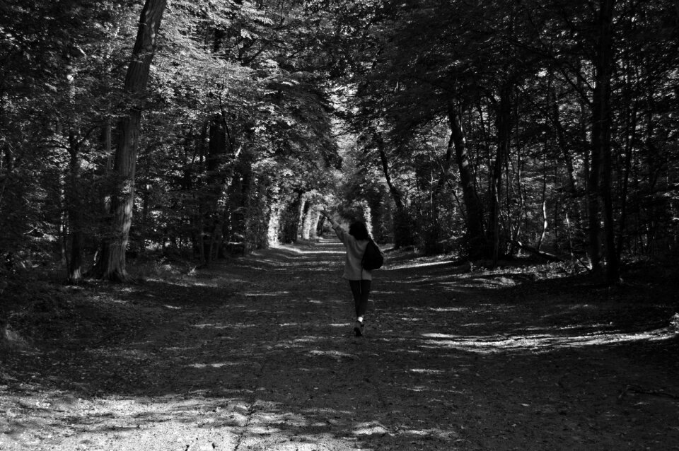 Forest black and white woman