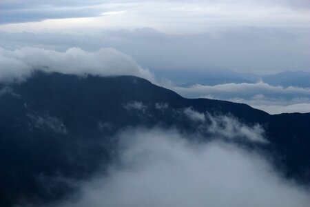 Partly cloudy mountain top