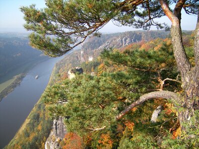 Elbe sandstone mountains river germany photo