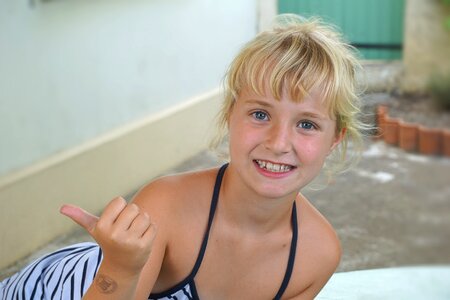 Blond happy smile