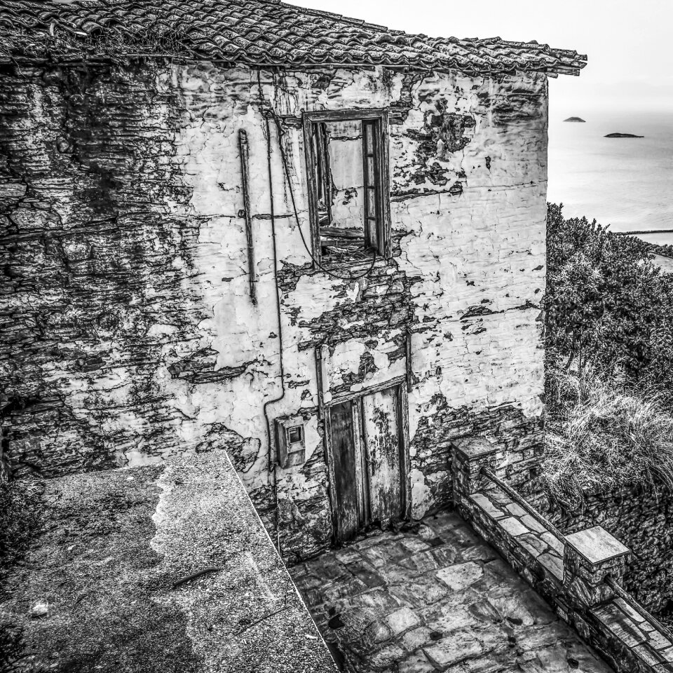 Abandoned ruin damaged