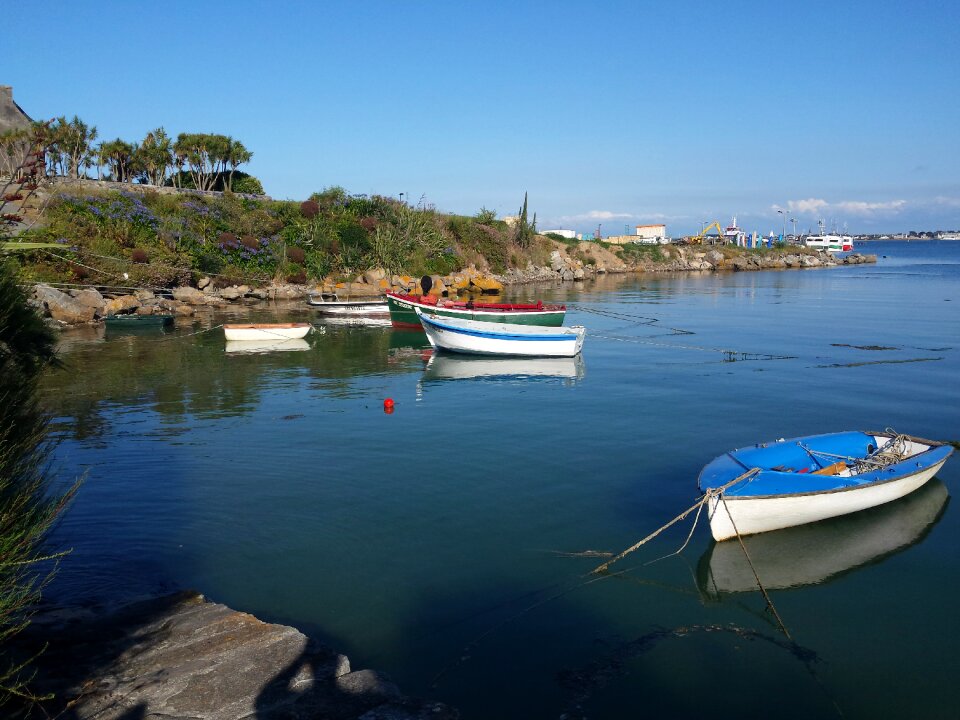Sea boats shore
