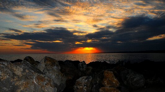 Sea calm sunset