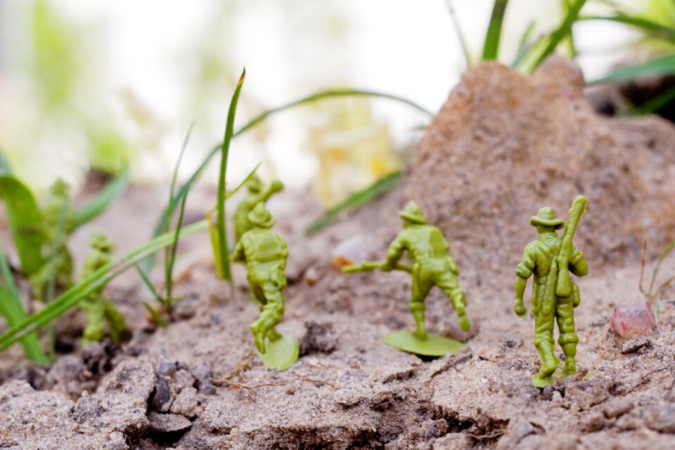 Garden game characters plastic soldiers