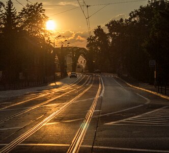 Architecture wrocław sunset