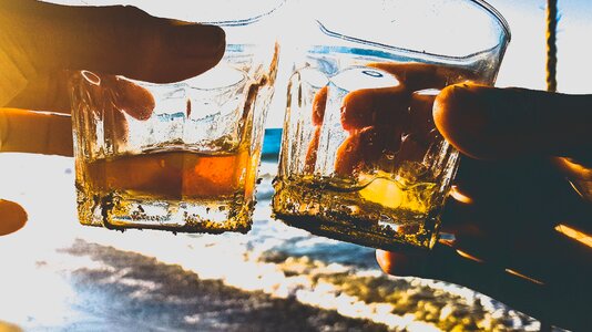 Beverages glasses together