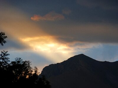 Beam mountain twilight photo