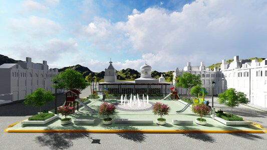 Plaza park urban square