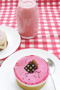 Pink pastry food