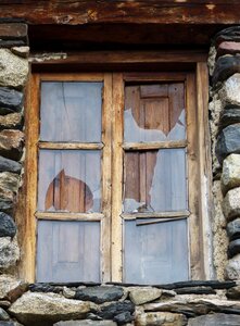 Broken glass rural architecture old house photo