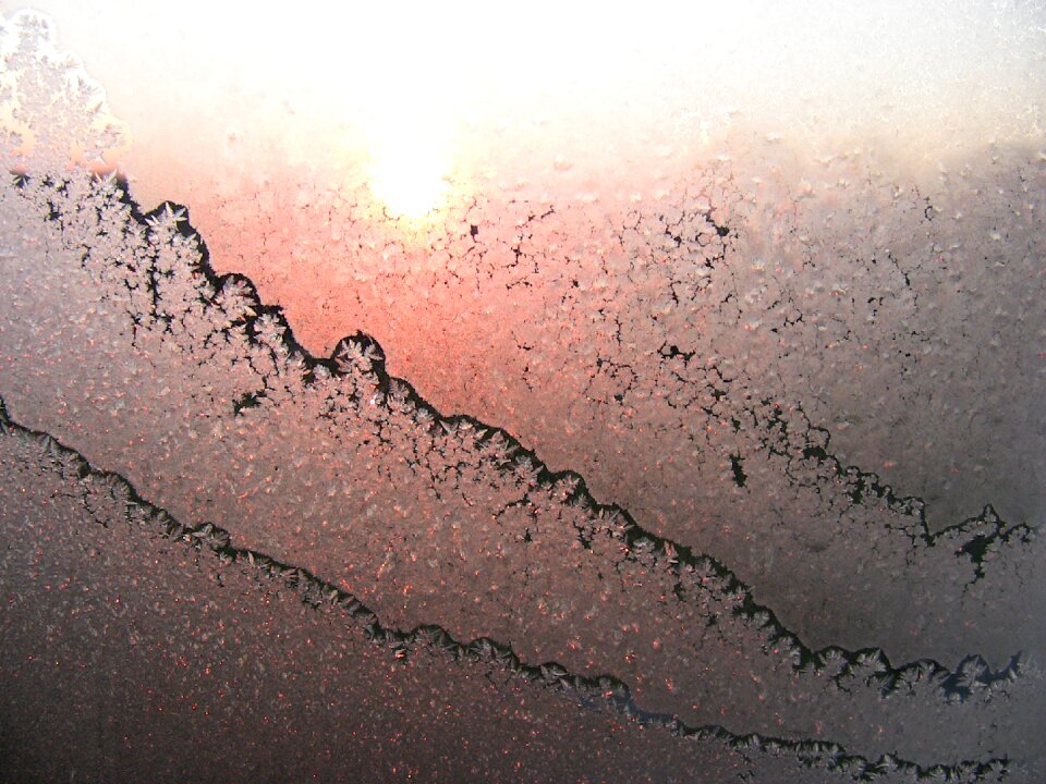 Glass ice pattern frozen