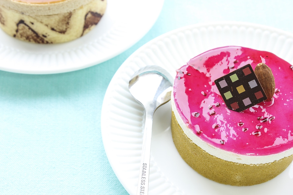 Pink pastry food