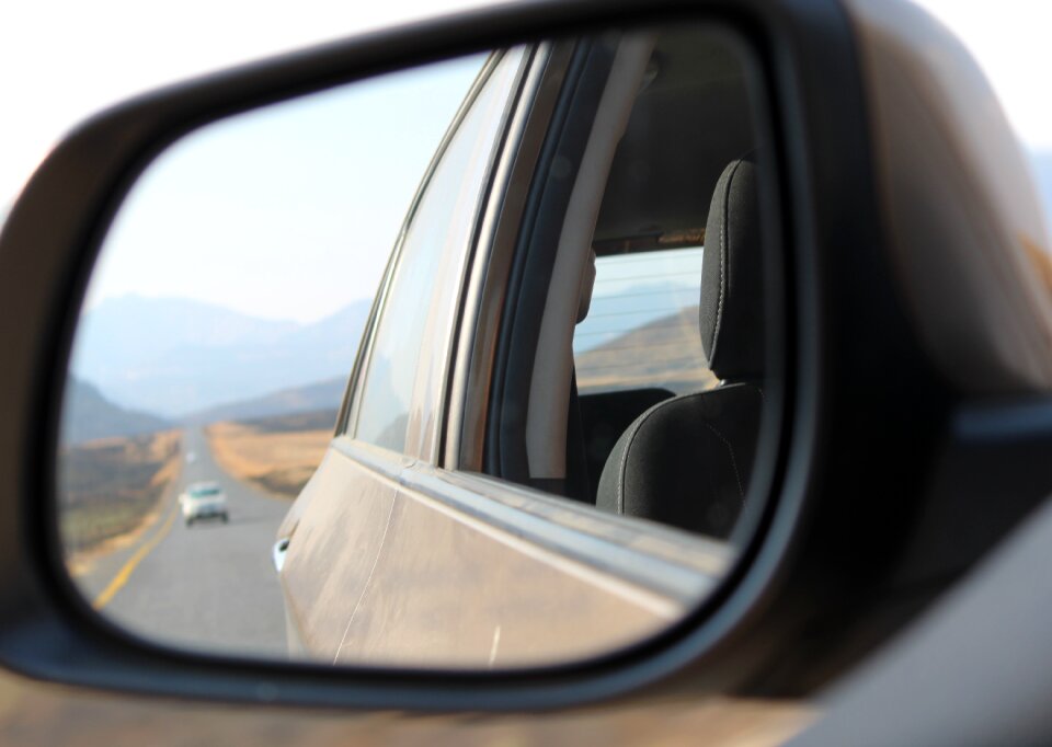 Road rear view journey