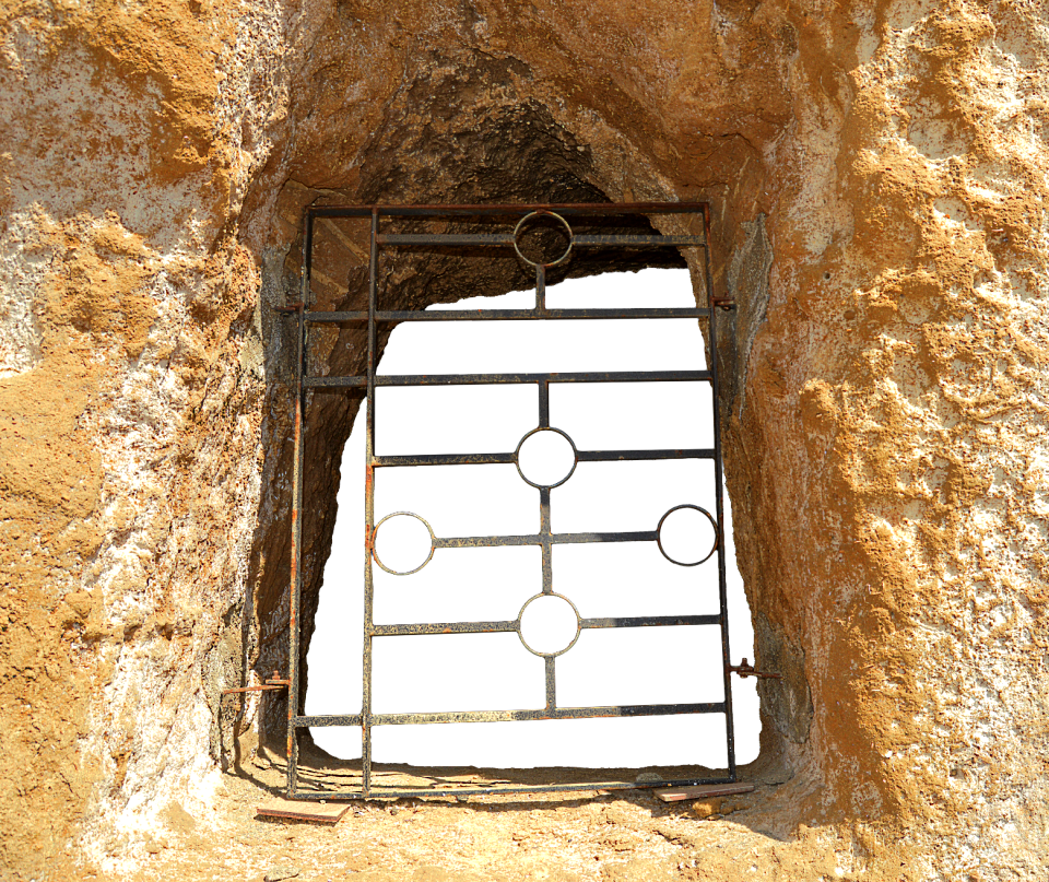 Window with railing hole old