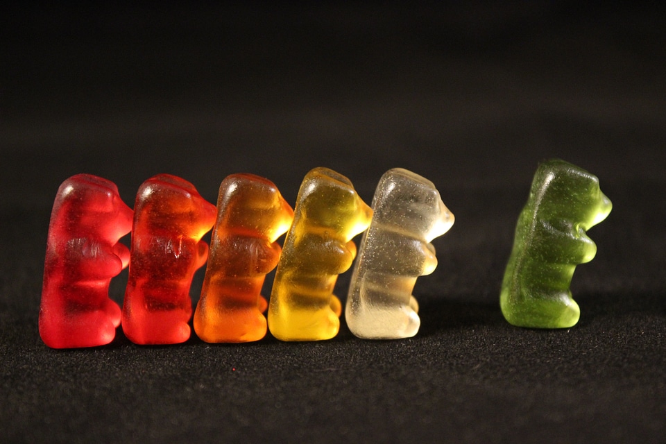 Colorful color gummi bear