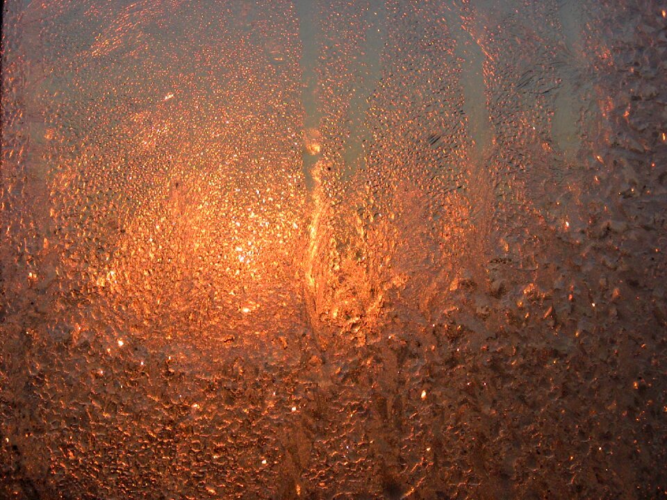 Glass ice pattern frozen