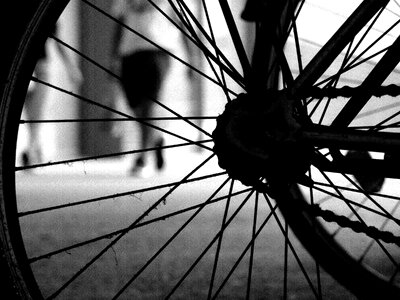 Bicycle barcelona black and white photo