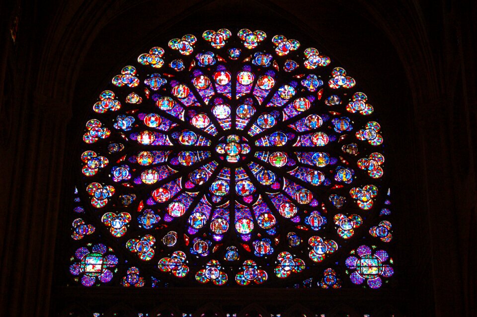 Glass mosaic rose window