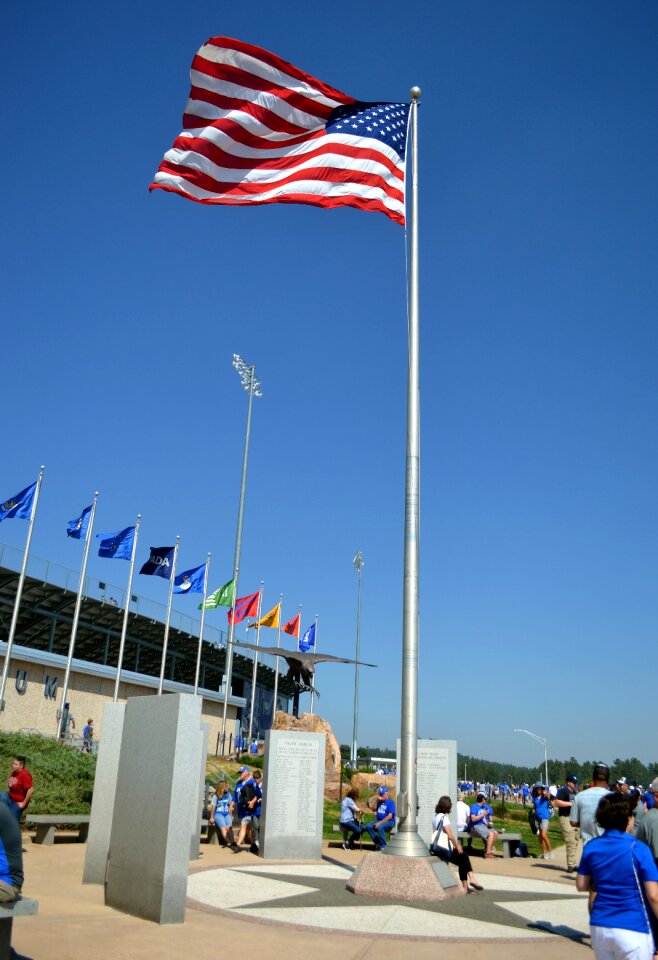 Football stadium blue football
