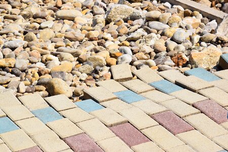 Broken stones sidewalk