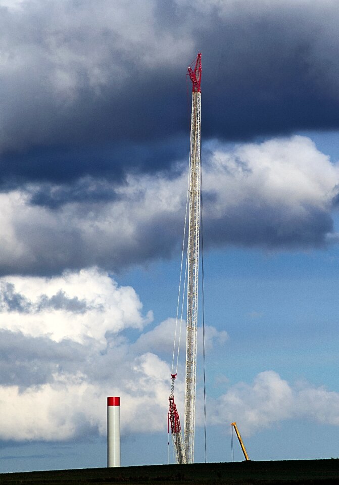 Electricity production wind turbine in the construction