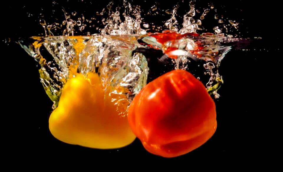 Yellow pepper fall of pepper