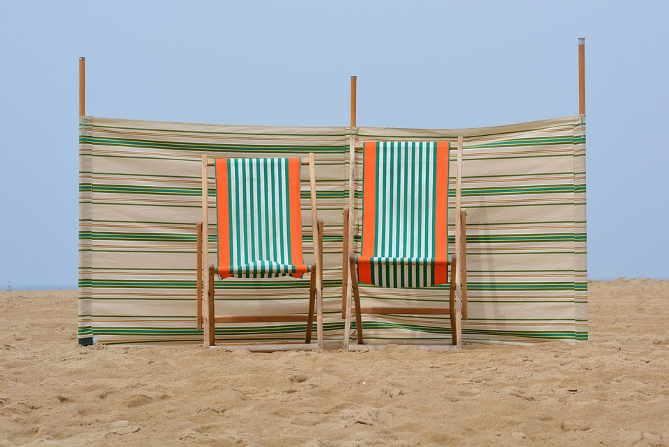 Blue sky holiday beach side