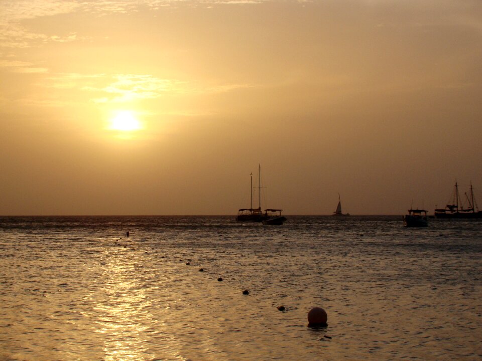 Landscape beach boats