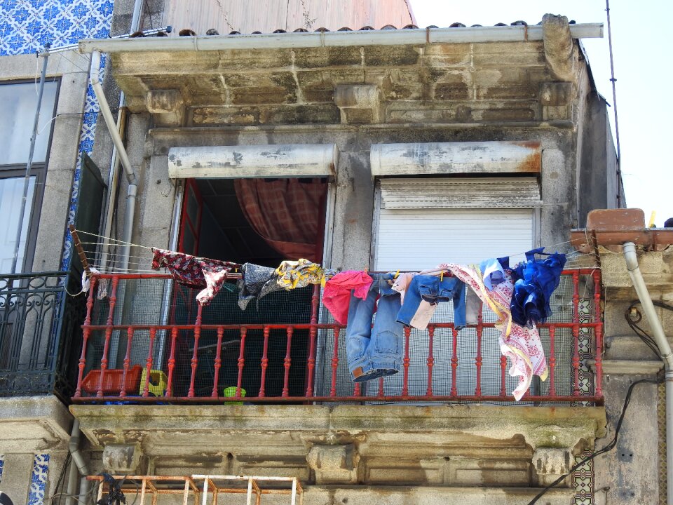 Balcony drying laundry laundry