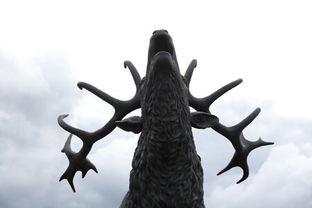 Clouds bronze deer