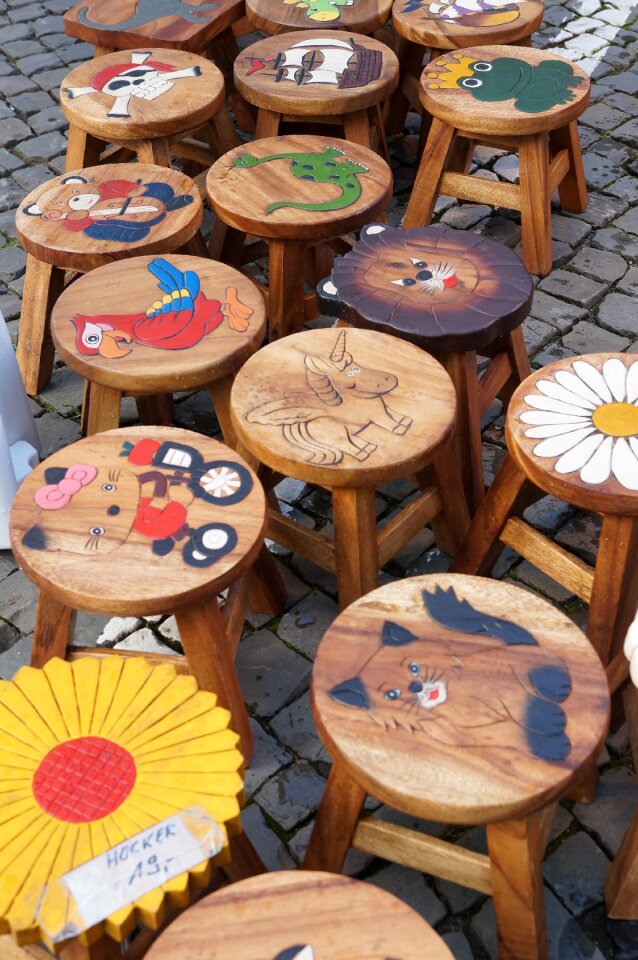 Painting art object wooden chair
