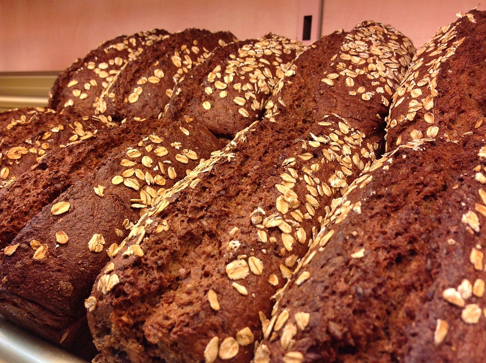 Dark bread baked goods eat