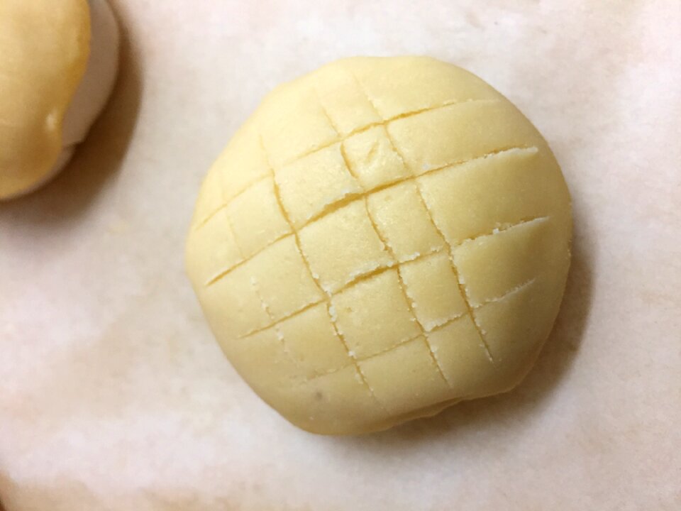 Handmade melon bread bake before