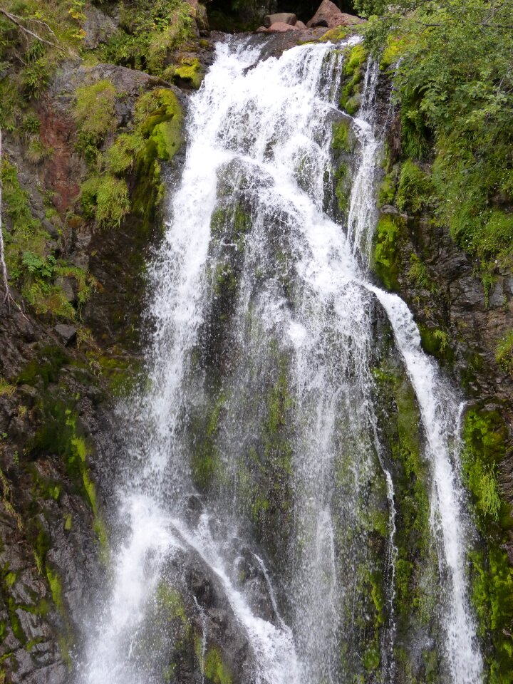 Waterfall high mountain natural space