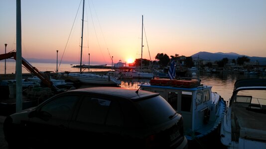 Sea greece sunset photo