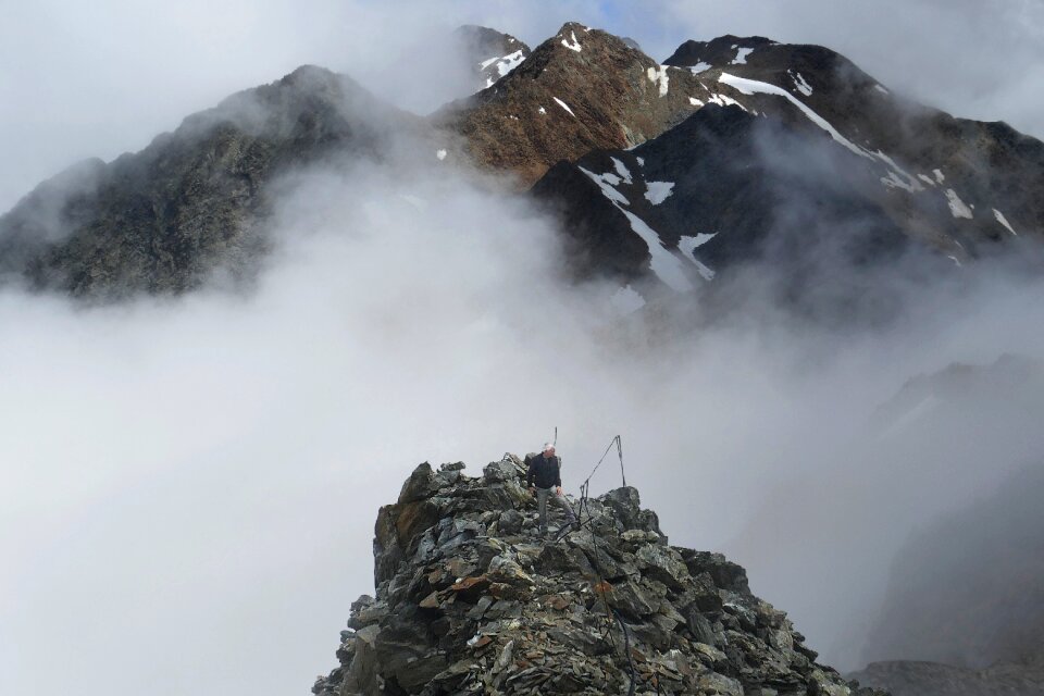 Snow hiking climb