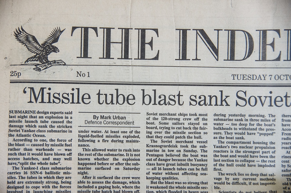 First edition headline print