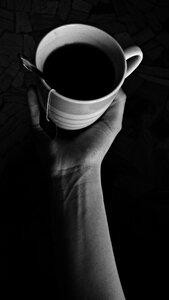 Cup arm white black photo