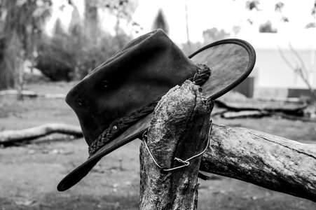 Hat cowboy black and white
