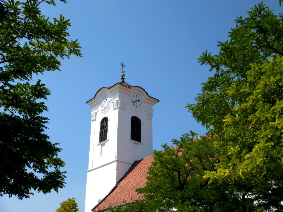 Church tower tower clock blue sky