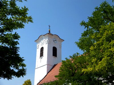 Church tower tower clock blue sky photo