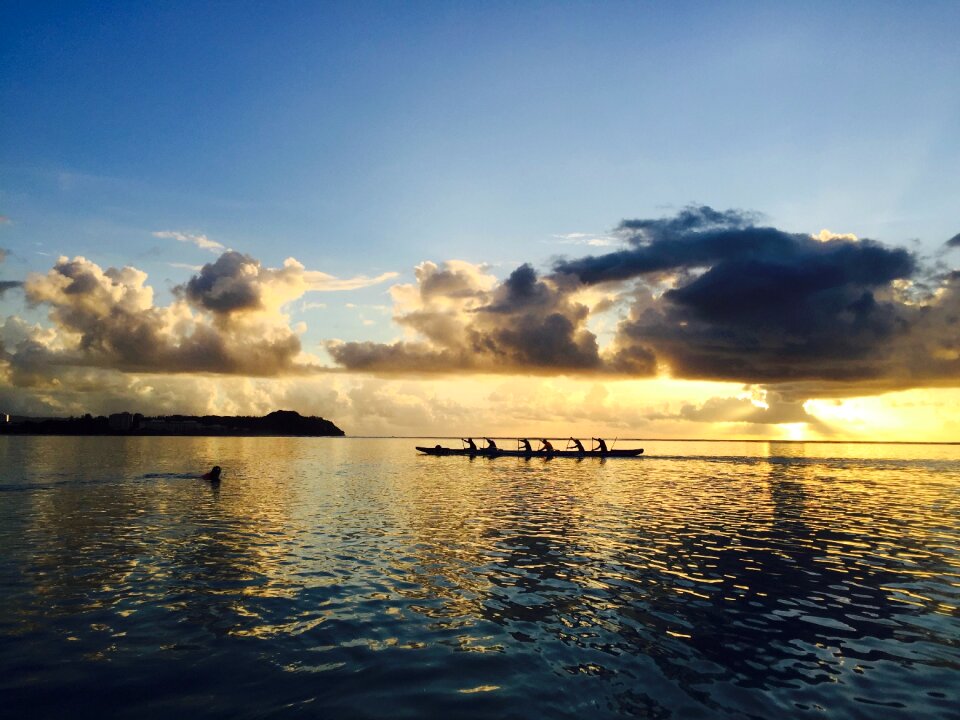 Golden sea sunset landscape photo