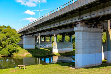 Road bridge beach summer photo