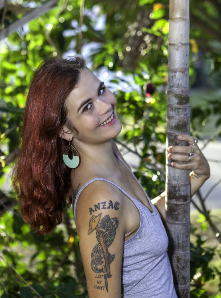 Photographic model red hair girl beautiful girl