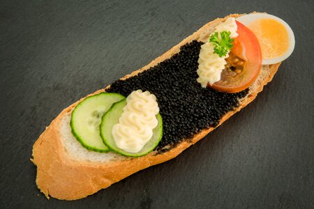 Occupied sandwiches white bread photo